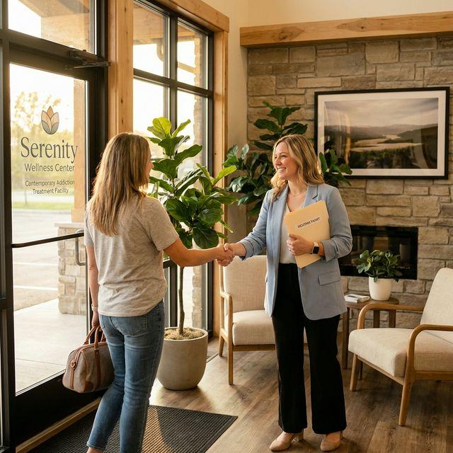 Friendly staff welcoming a new client